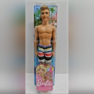 Mattel Barbie Ken Beach Doll with Striped Shorts 12 inch